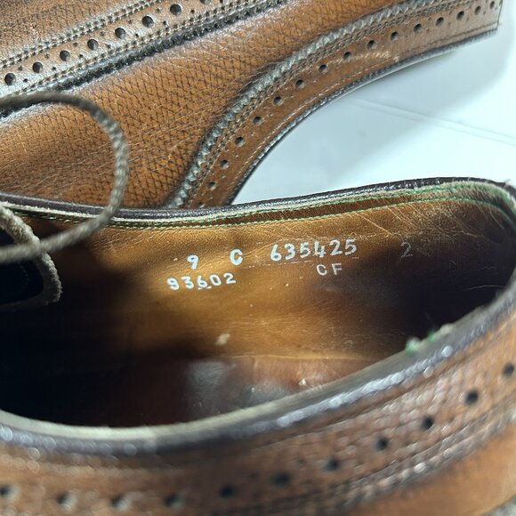 VTG Florsheim Imperial Kenmoor Wingtip Oxford Shoes Size 9 C Brown Leather 93602 main image 10
